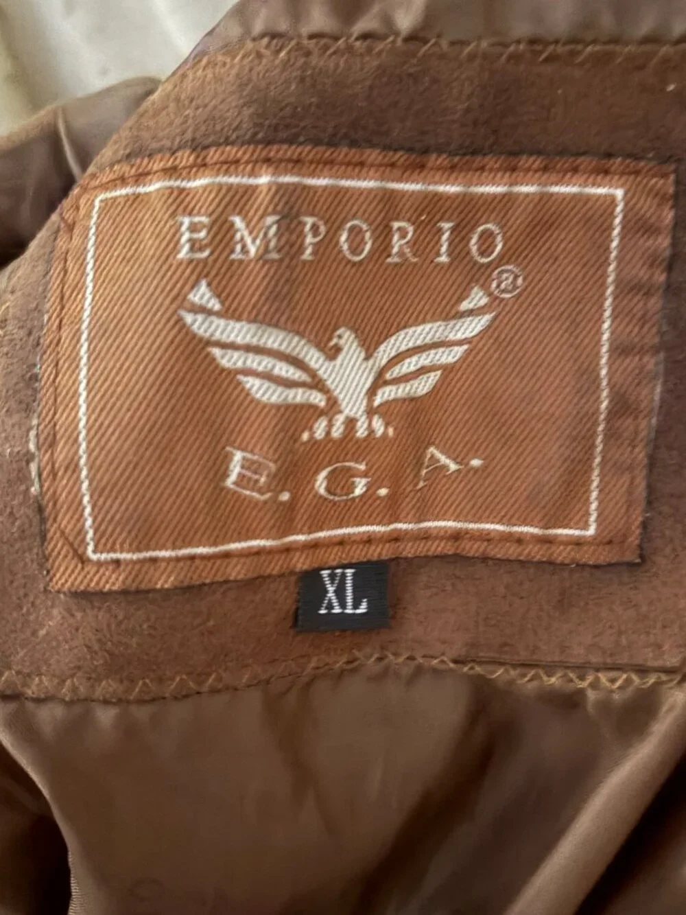 Emporio EGA Fashion Men's Faux Suede Vintage Jacket Camel Brown Size XL - Picture 4 of 10